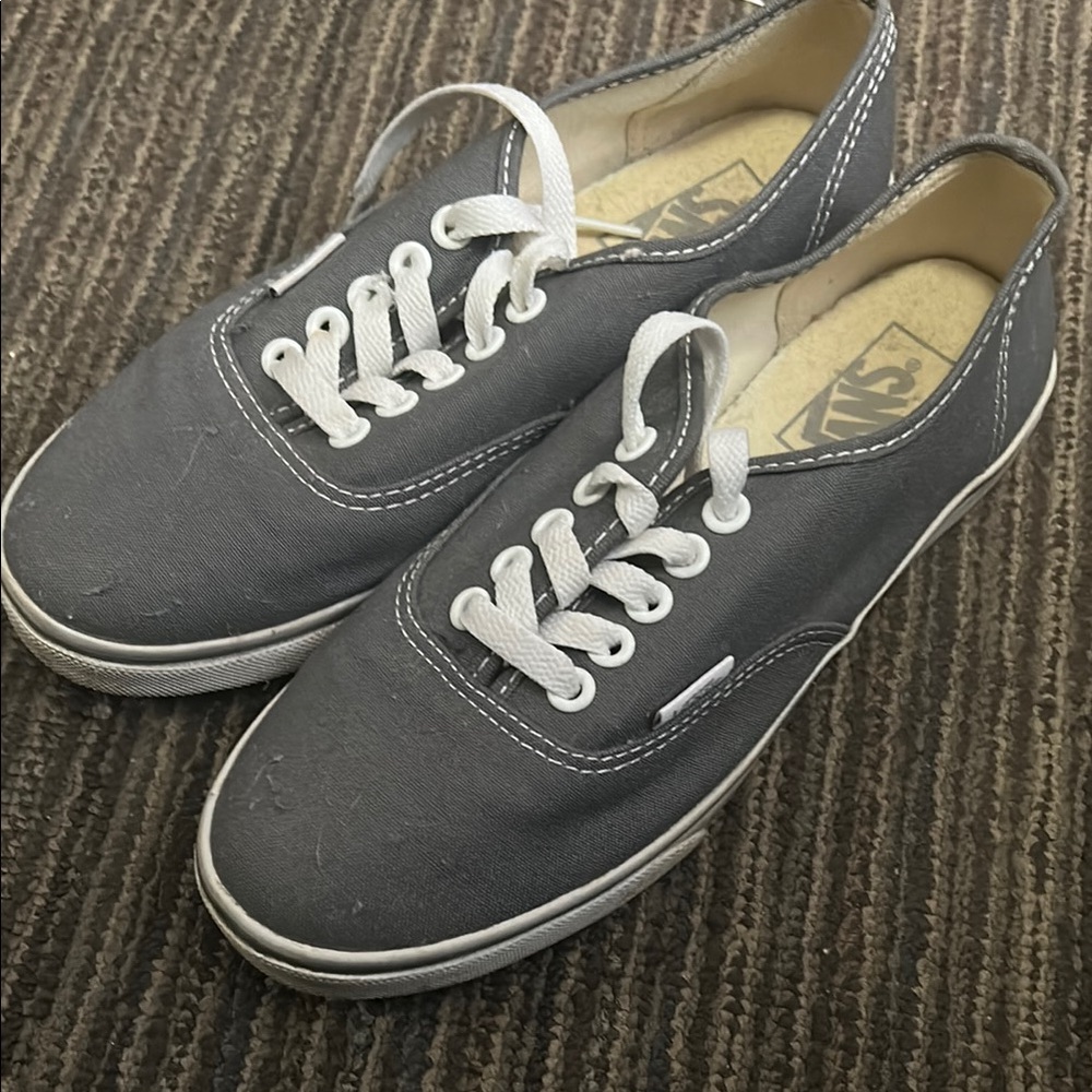 Vans Gray and White Low-Top Sneakers